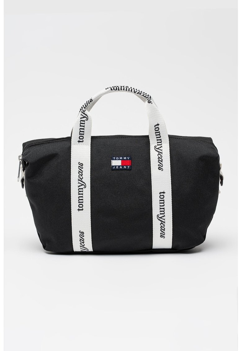 Geanta de umar cu maner cu logo - Alb/Negru