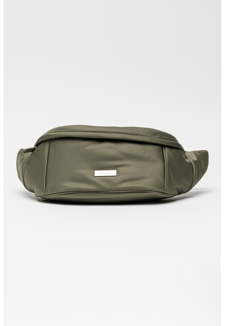 Borseta sling din material textil Sleek - Verde sparanghel