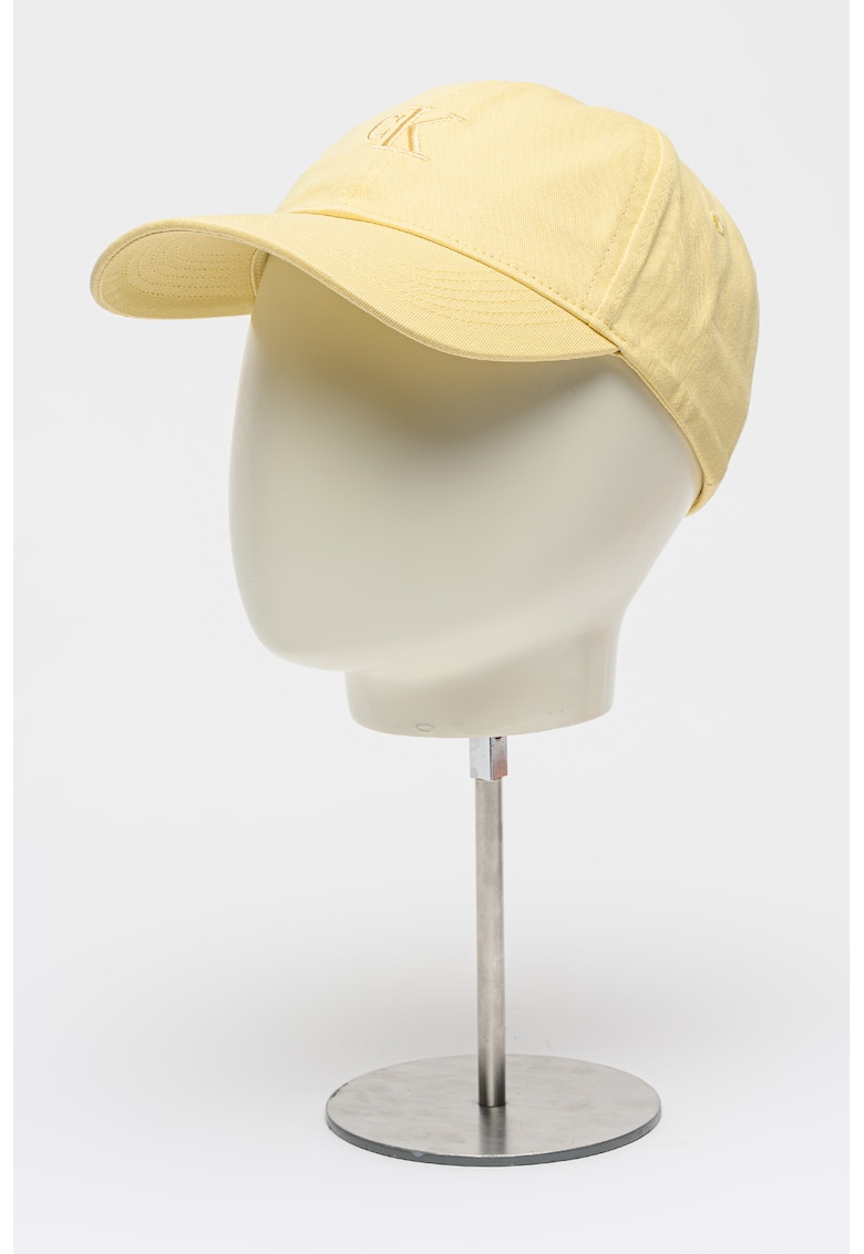 Sapca baseball din bumbac cu broderie logo - Galben pal