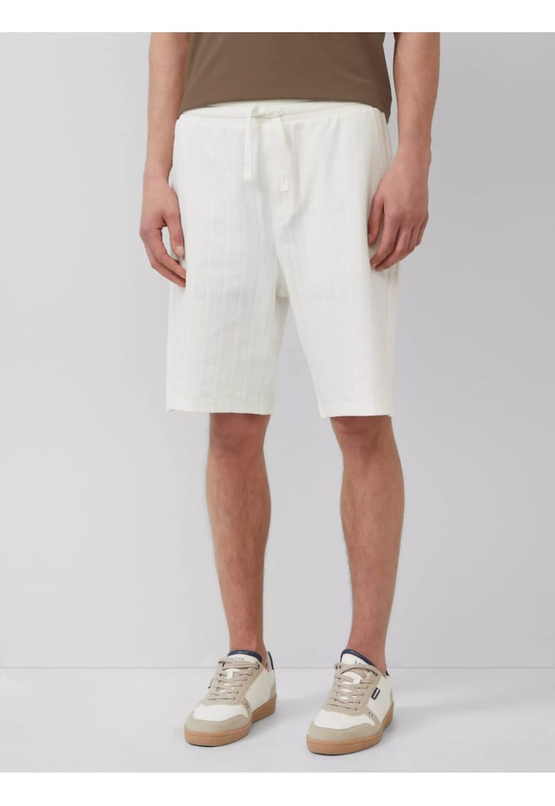 Pantaloni scurti relaxed fit de bumbac cu snur in talie