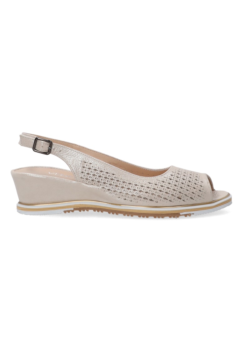 Sandale cu talpa wedge din piele