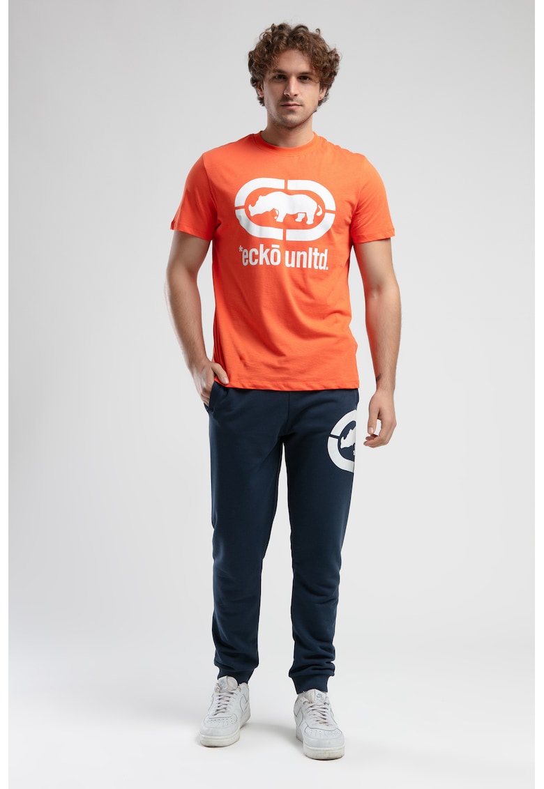 Tricou cu logo si decolteu la baza gatului - MARC - Gri