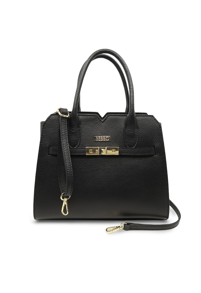 Geanta de mana din piele naturala Nobile Eleganza Neagra