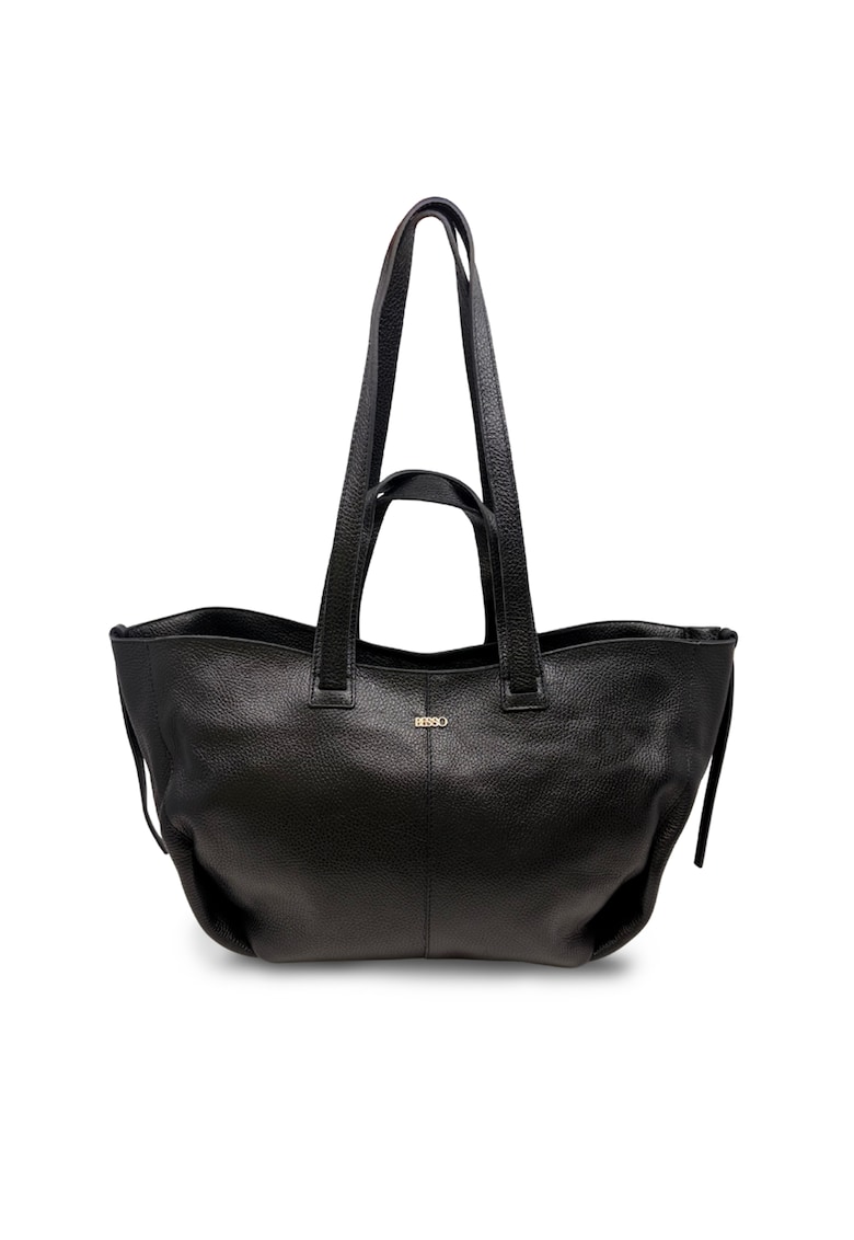 Geanta de mana din piele naturala Silenzio Urbano Neagra