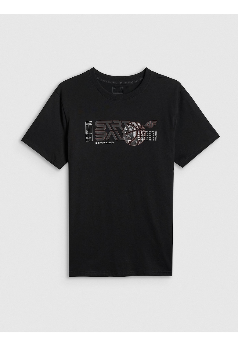 Tricou barbat - negru - bumbac ultra-usor - imprimeu sportiv