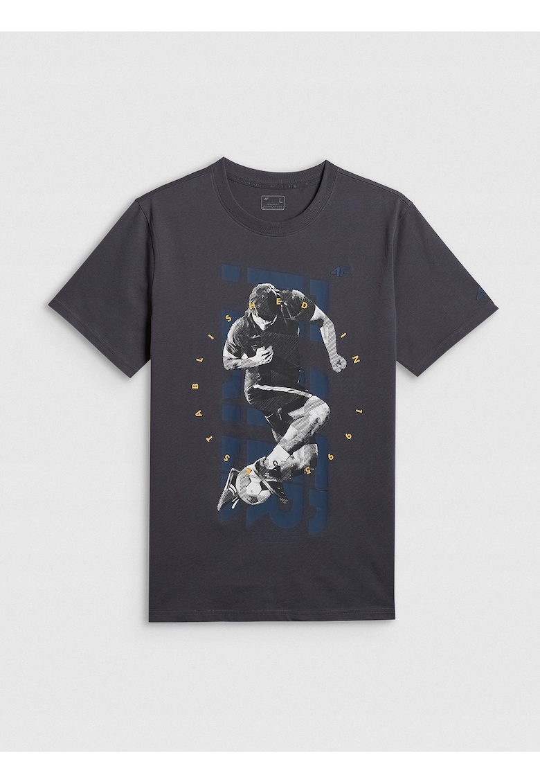 Tricou barbat gri - bumbac - cu imprimeu