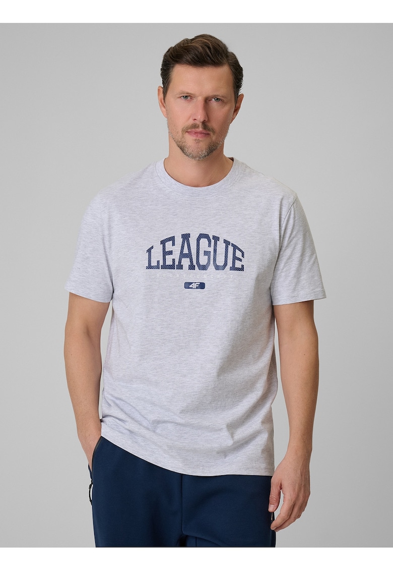 Tricou barbati - gri - bumbac - cu imprimeu