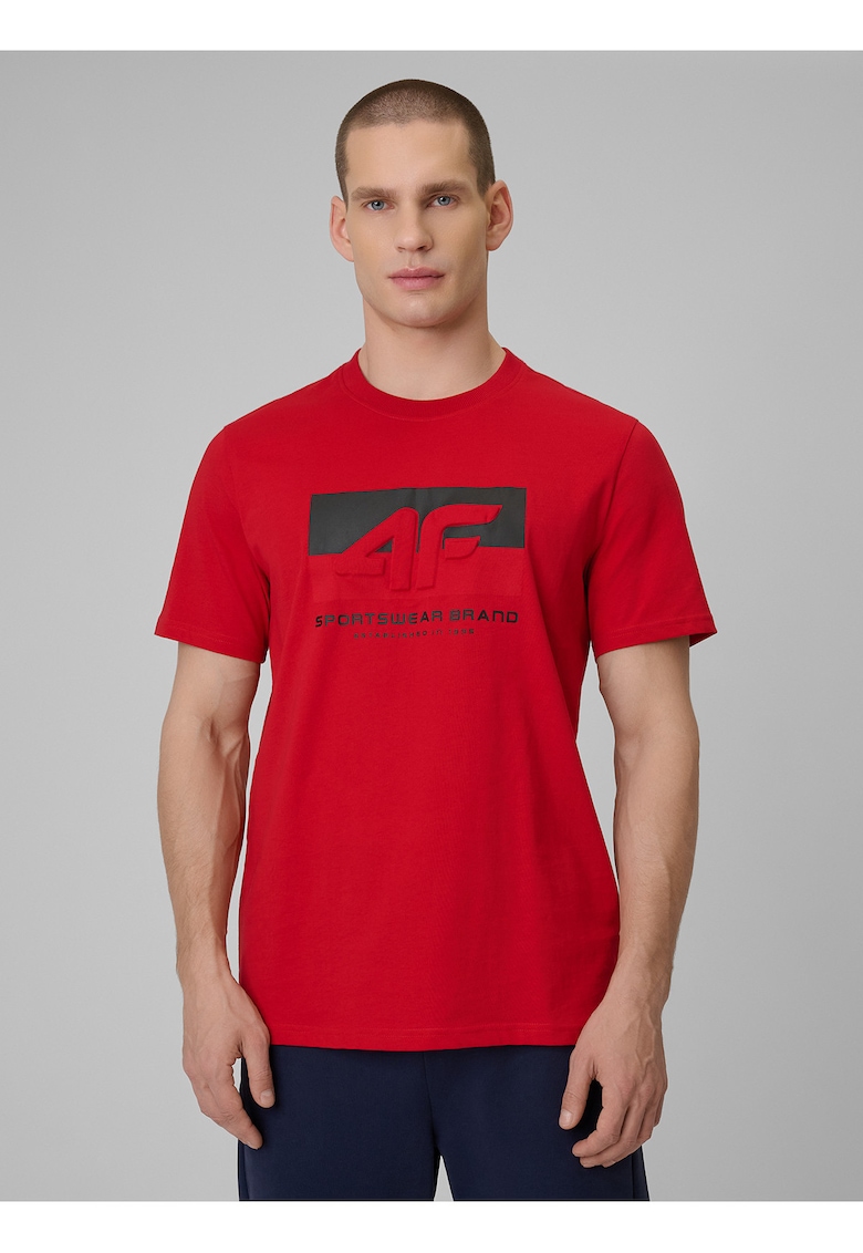 Tricou barbati bumbac - rosu - regular - imprimeu 3D