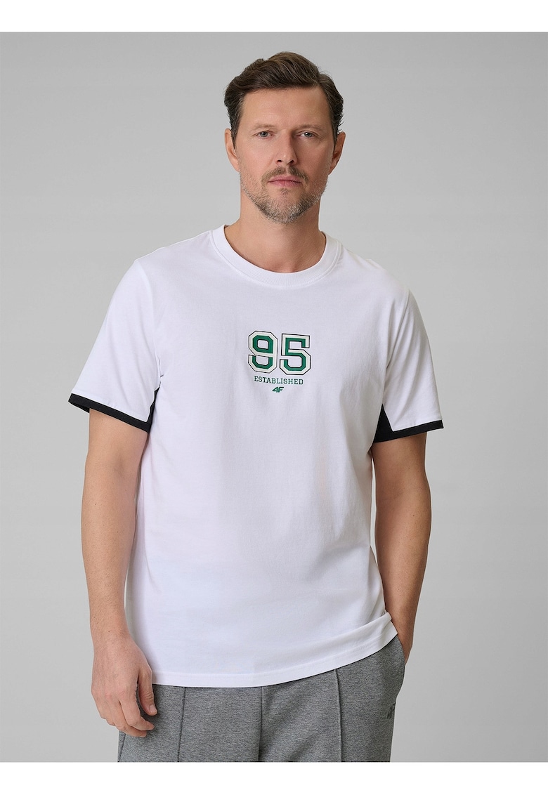 Tricou barbati - alb - bumbac - cu imprimeu - Alb