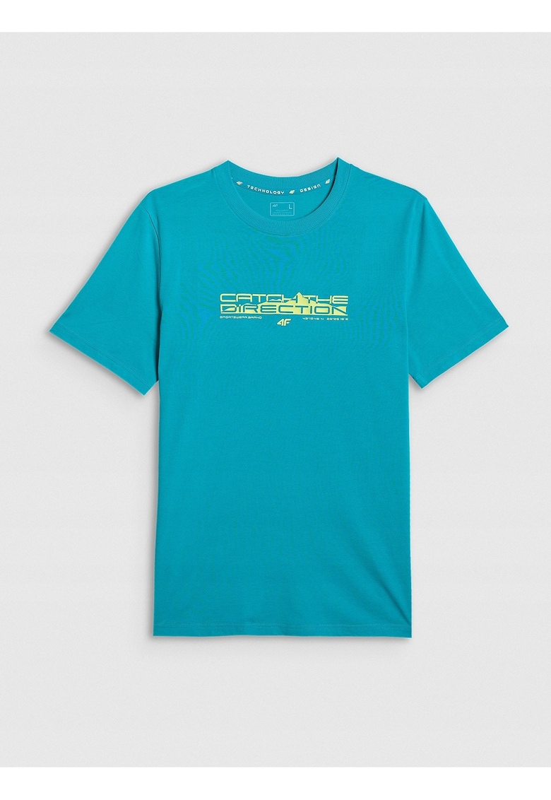 Tricou barbati turcoaz - din bumbac - cu imprimeu