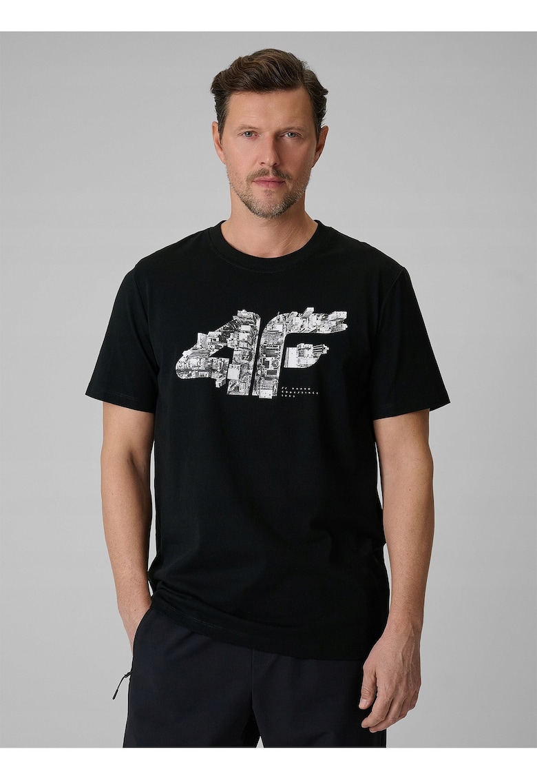 Tricou barbatesti negru - bumbac moale - imprimeu