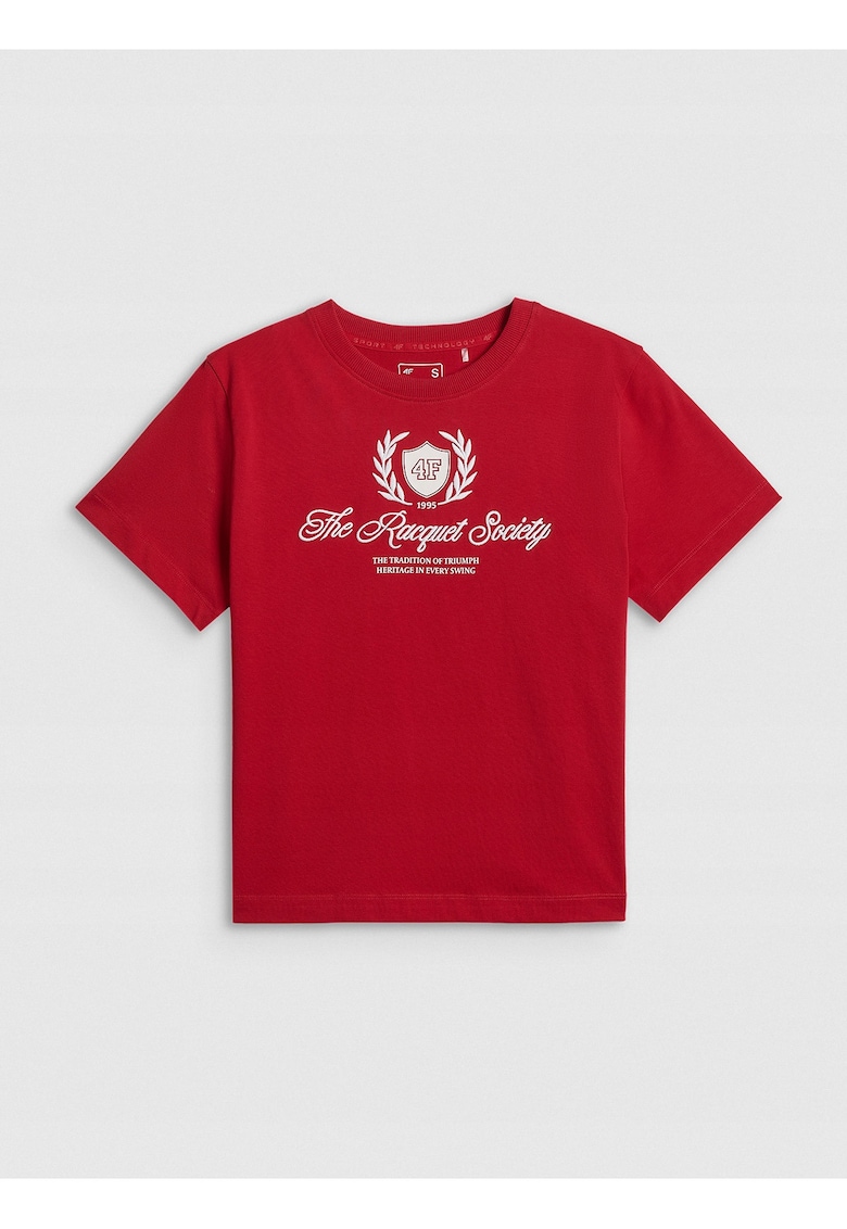 Tricou dama bumbac - cu imprimeu - Alb/Negru