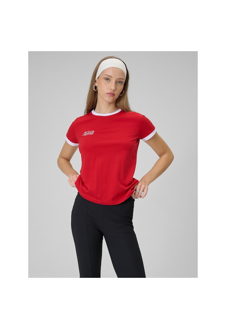 Tricou sport dama - regular - rosu - bumbac
