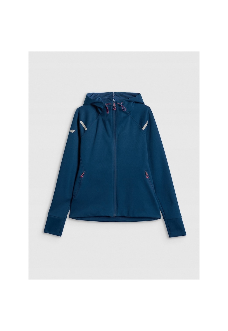 Hanorac sport dama - model slim - turcoaz - cu gluga