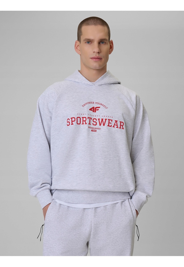 Hanorac barbati gri - confortabil - cu gluga - model loose