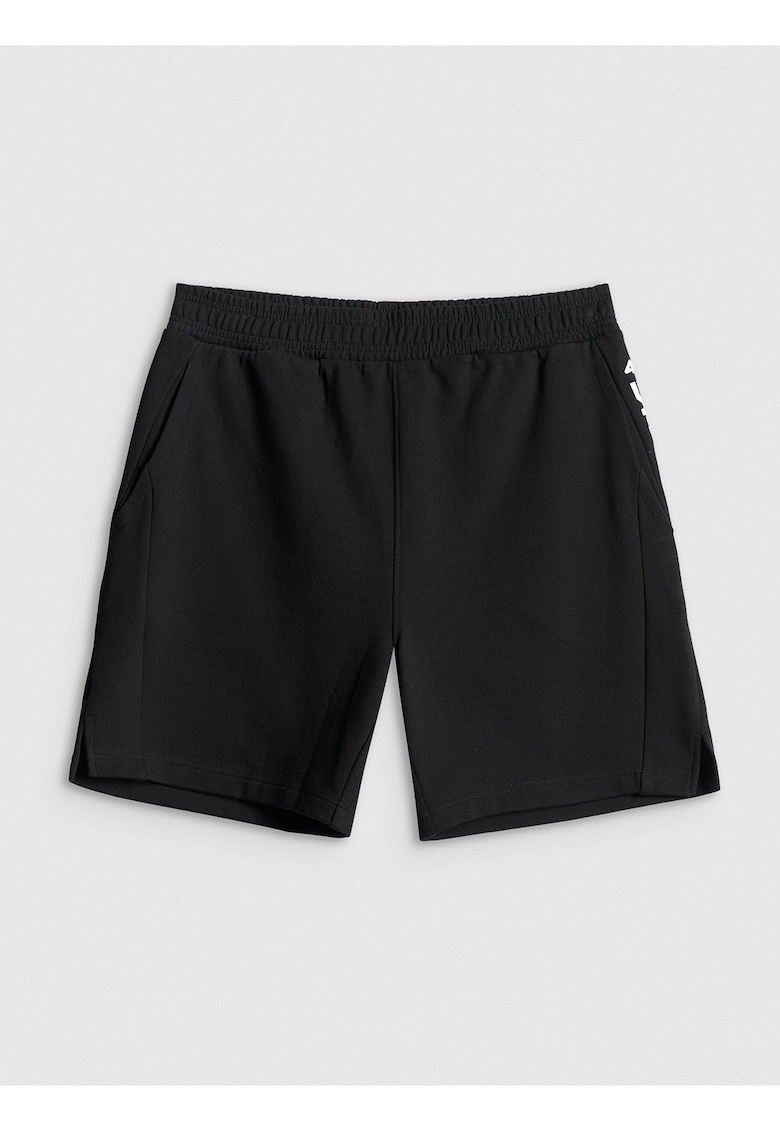 Pantaloni scurti barbati negru - croiala lejera - tricotaj ultra-usor