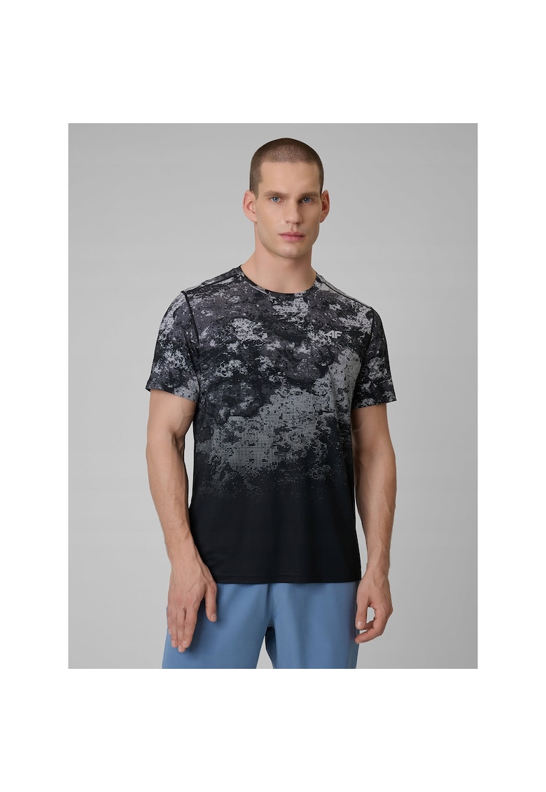 Tricou sport barbati uscare rapida - sintetic - gri/negru
