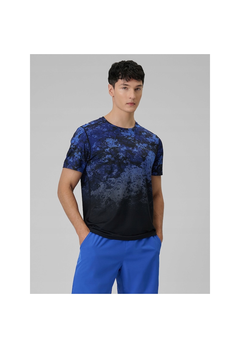 Tricou sport barbati uscare rapida - albastru/negru