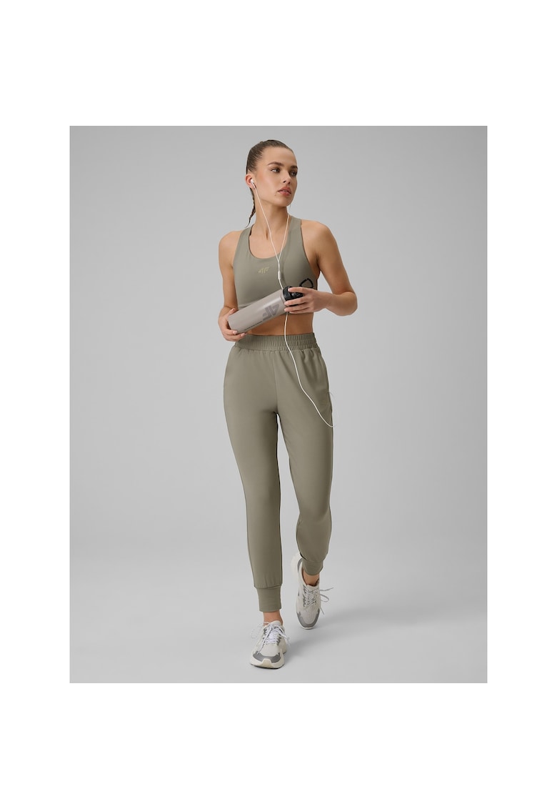 Pantaloni sport dama - antrenament - oliv - 4F Dry