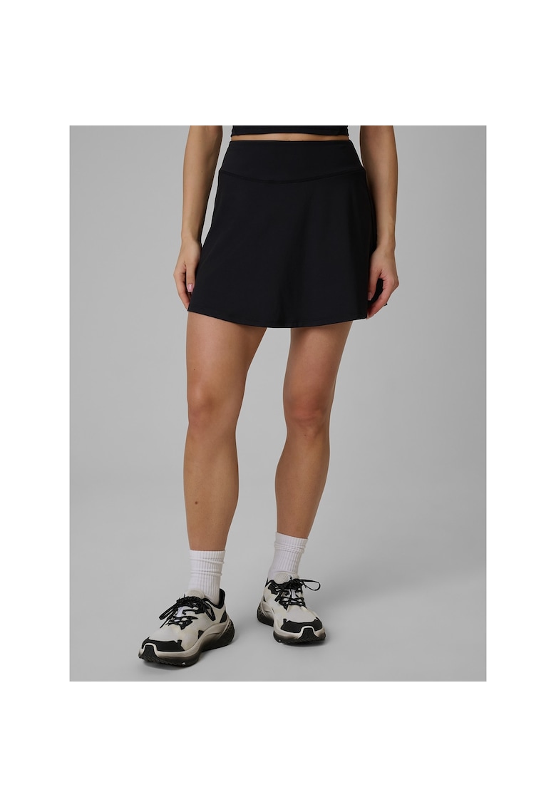 Fusta sport dama - neagra - cu uscare rapida - croiala evazata - talie inalta
