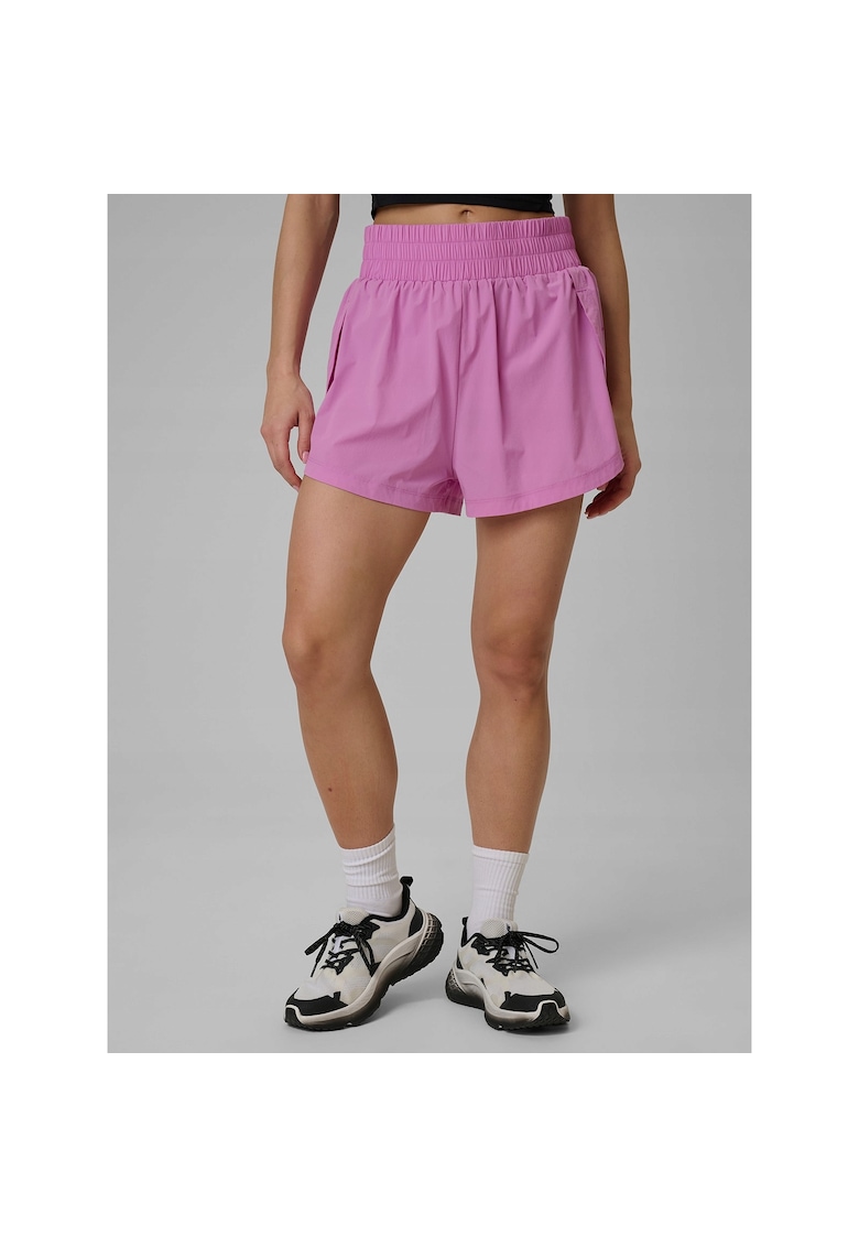 Pantaloni sport dama - antrenament - 2 in 1 - roz - material usor