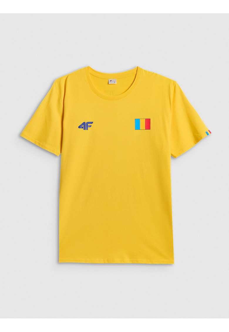 Tricou barbati - suporter Romania - galben - bumbac - croiala regulara