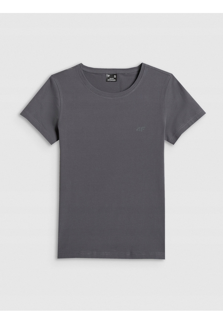 Tricou dama slim fit - bumbac - gri