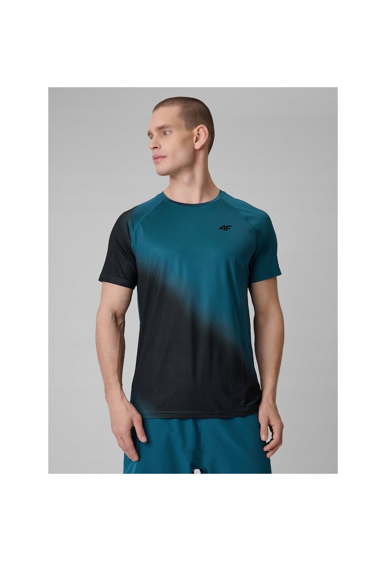 Tricou sport barbati uscare rapida - bleumarin/negru
