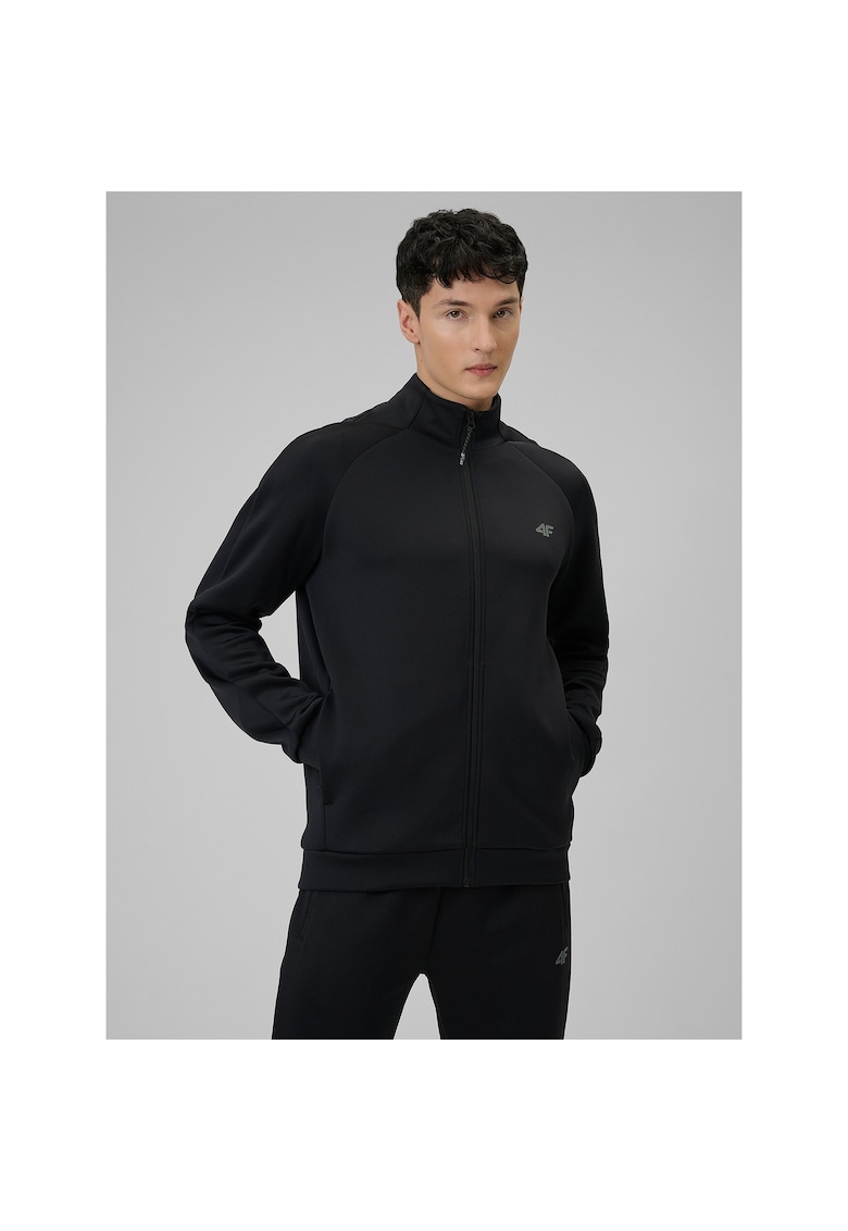 Hanorac sport barbati - cu fermoar - uscare rapida - negru