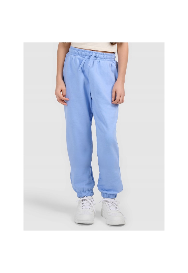 Pantaloni sport de fete bumbac - albastru