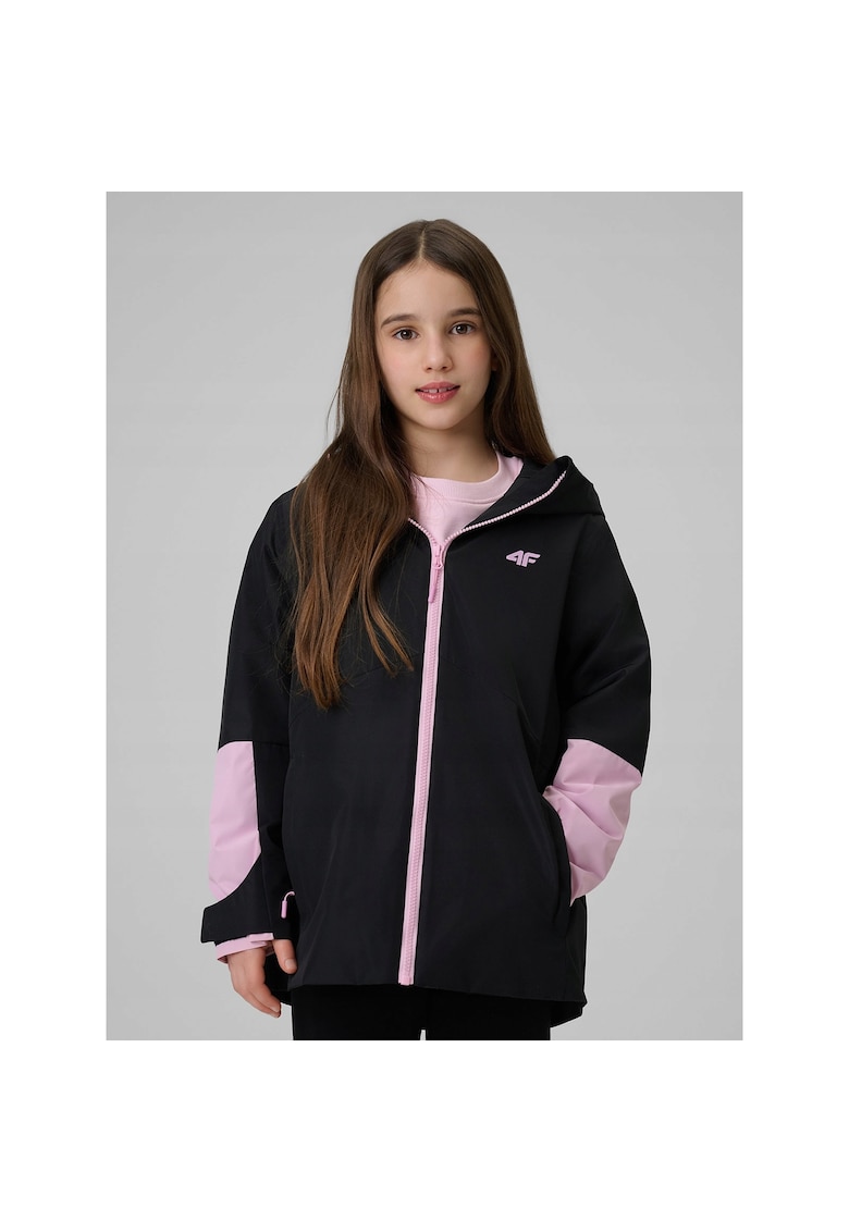 Geaca copii - negru/roz - membrana NeoDry - impermeabila - pentru fete