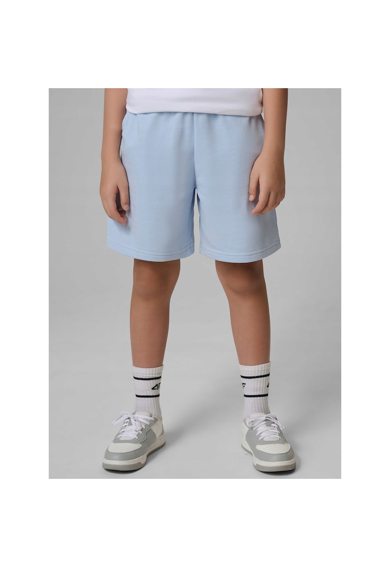 Pantaloni scurti sport pentru baieti - albastru - bumbac - cu buzunare