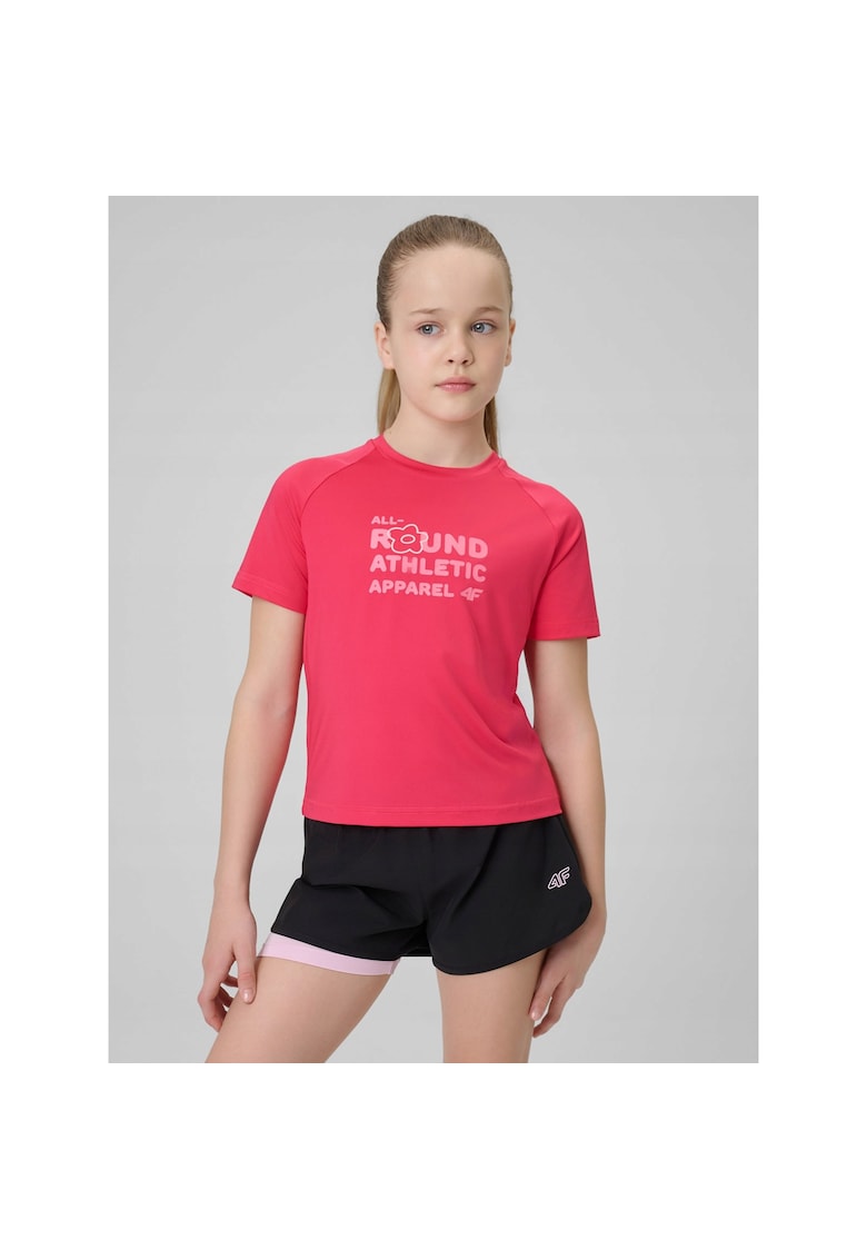 Tricou sport pentru fete - roz - uscare rapida - material sintetic