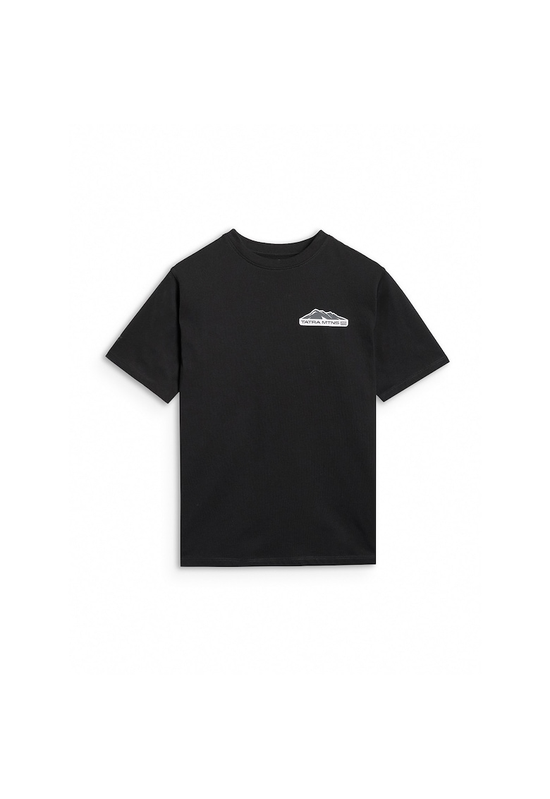 Tricou copii - oversize - negru - bumbac - cu imprimeu -