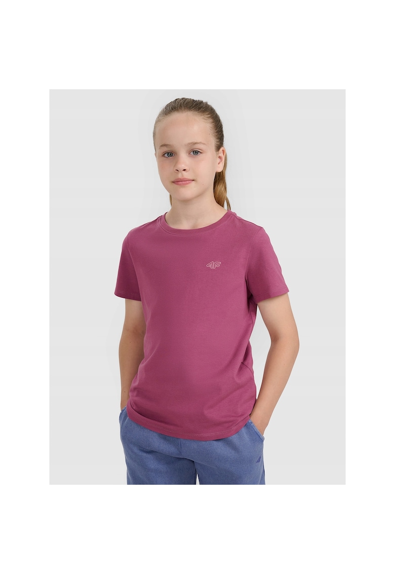 Tricou copii oversize - bumbac - pentru fete - mov -