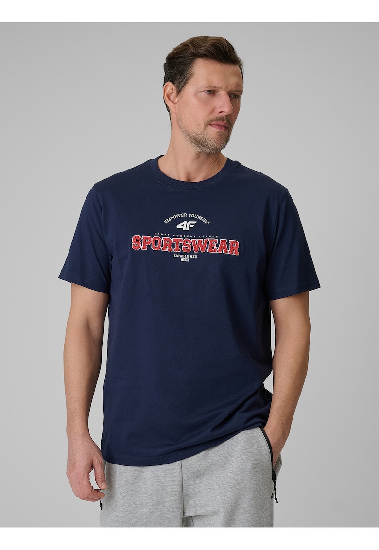 Tricou bleumarin cu imprimeu - Bleumarin