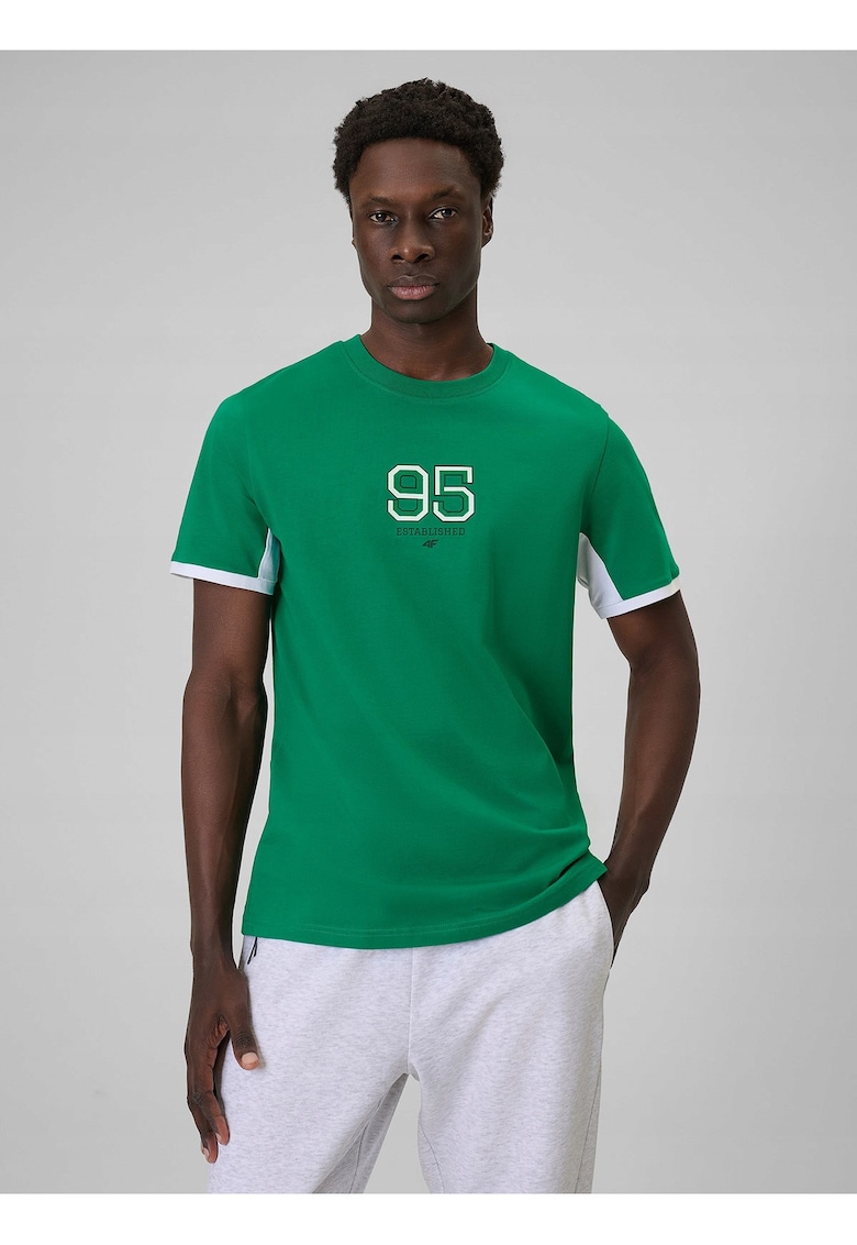 Tricou barbati verde - bumbac - imprimeu