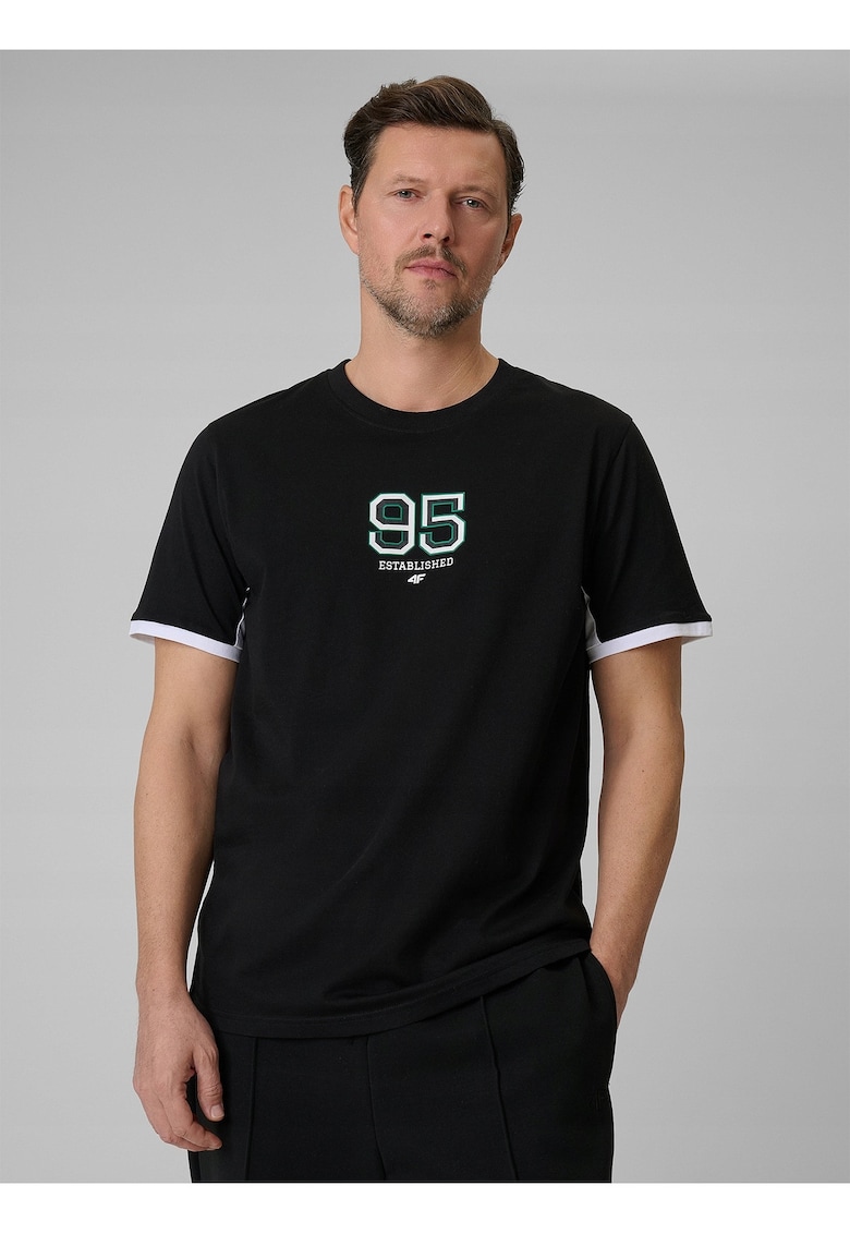 Tricou barbat negru - bumbac - Alb