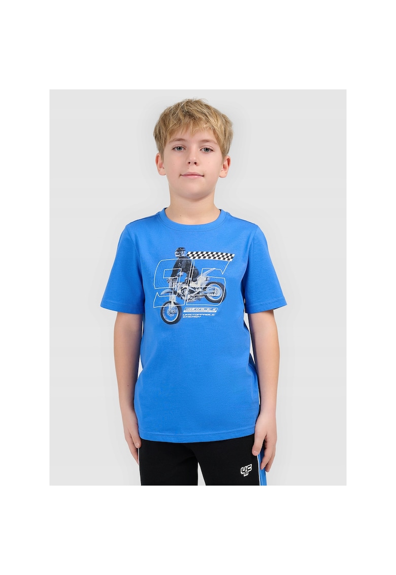 Tricou copii albastru - regular - bumbac - pentru baieti
