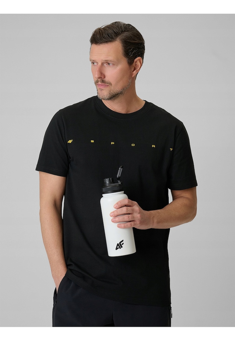 Tricou barbat negru - regular - bumbac - cu imprimeu