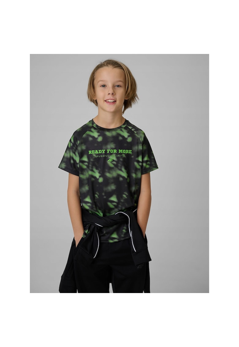 Tricou sport baieti uscare rapida - respirabil - negru/verde