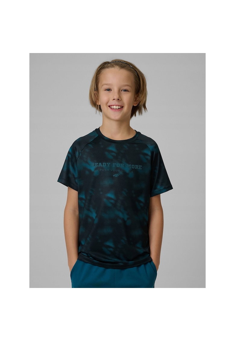 Tricou sport copii negru/albastru - uscare rapida -