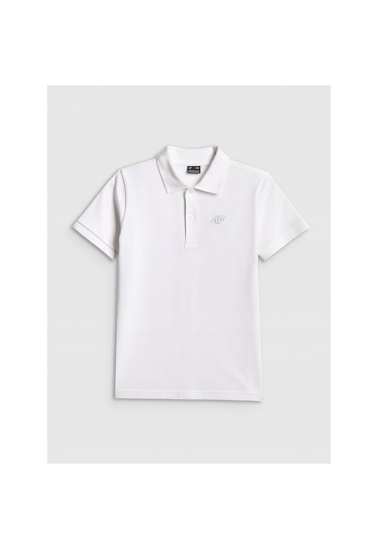 Tricou polo copii - alb - bumbac