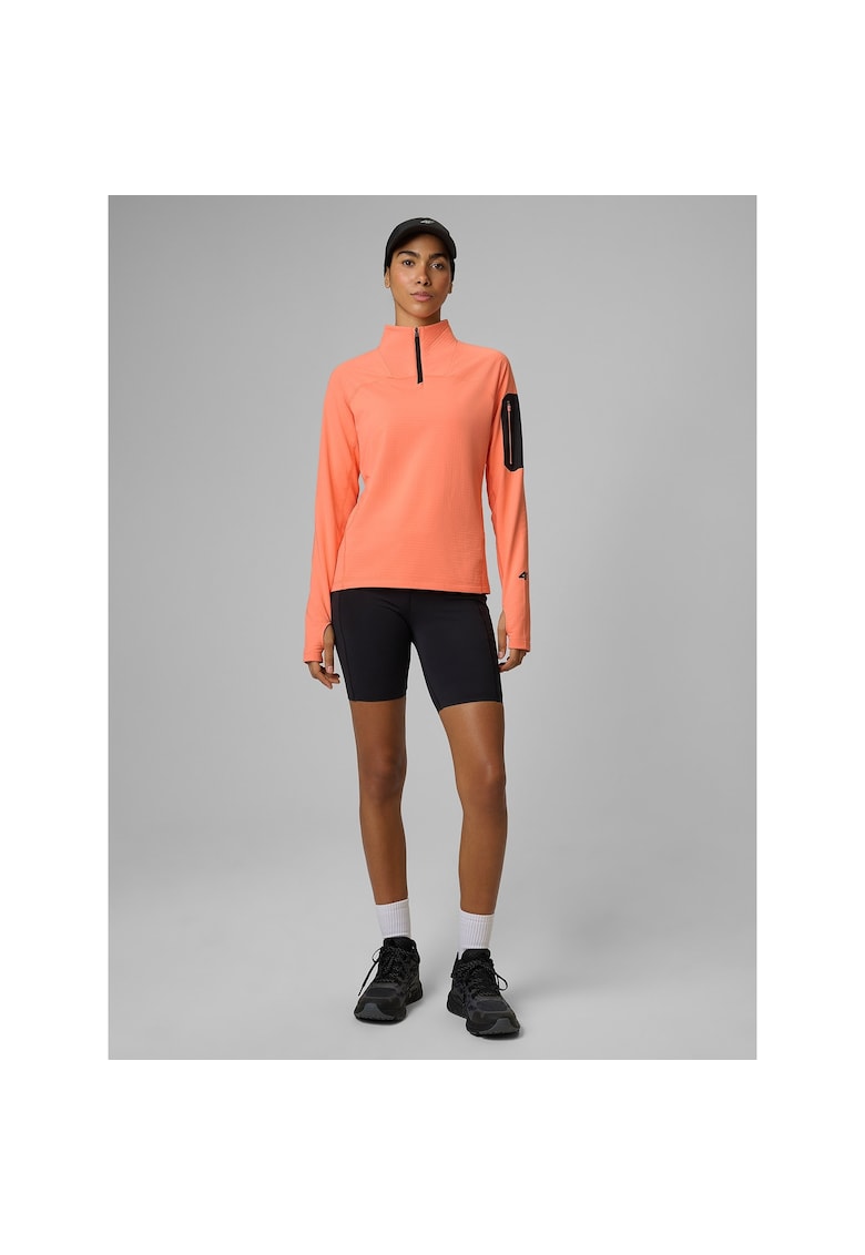 Bluza sport dama - trekking - slim - portocalie -