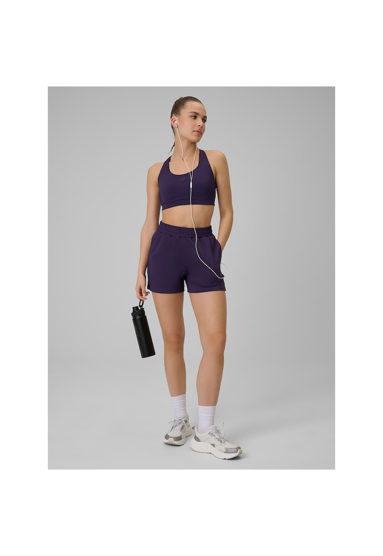 Pantaloni scurti de antrenament - violet - uscare rapida - talie inalta