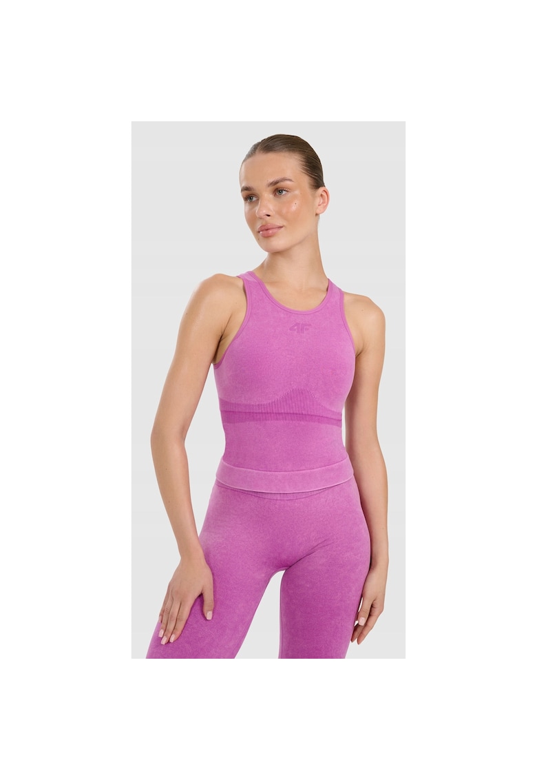 Top de yoga roz - uscare rapida - dublu strat - pentru femei -