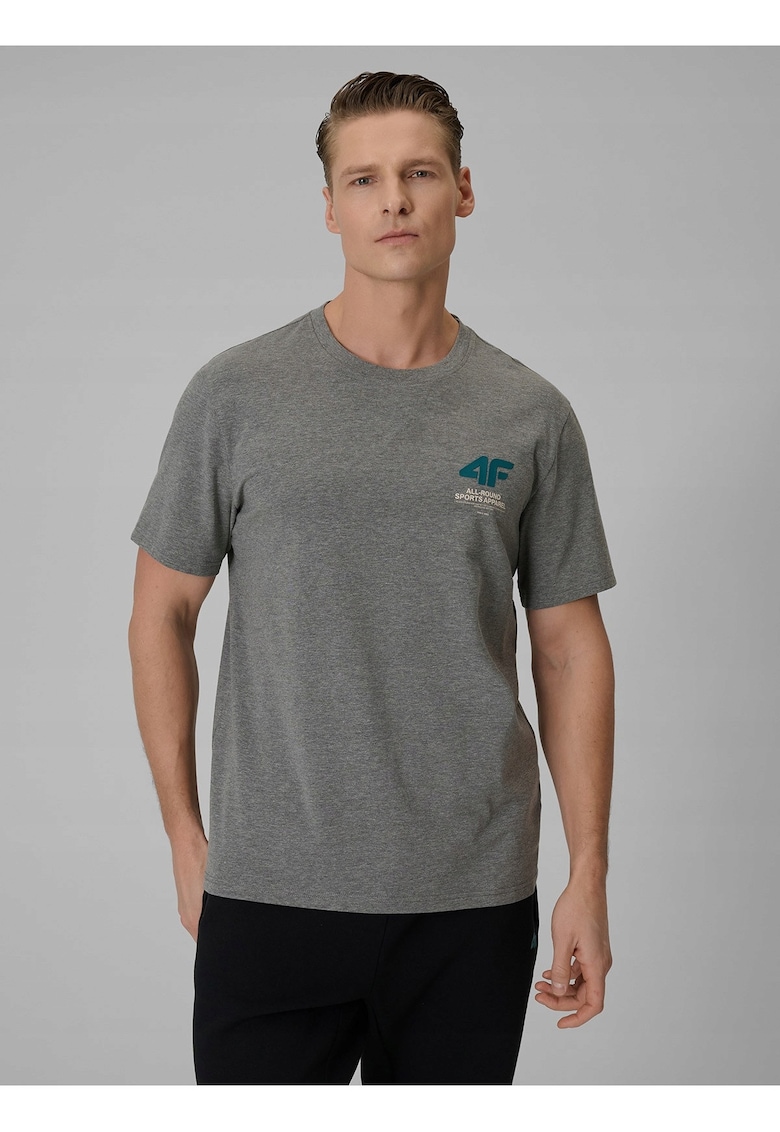 Tricou barbati - gri - din bumbac - regular - confortabil