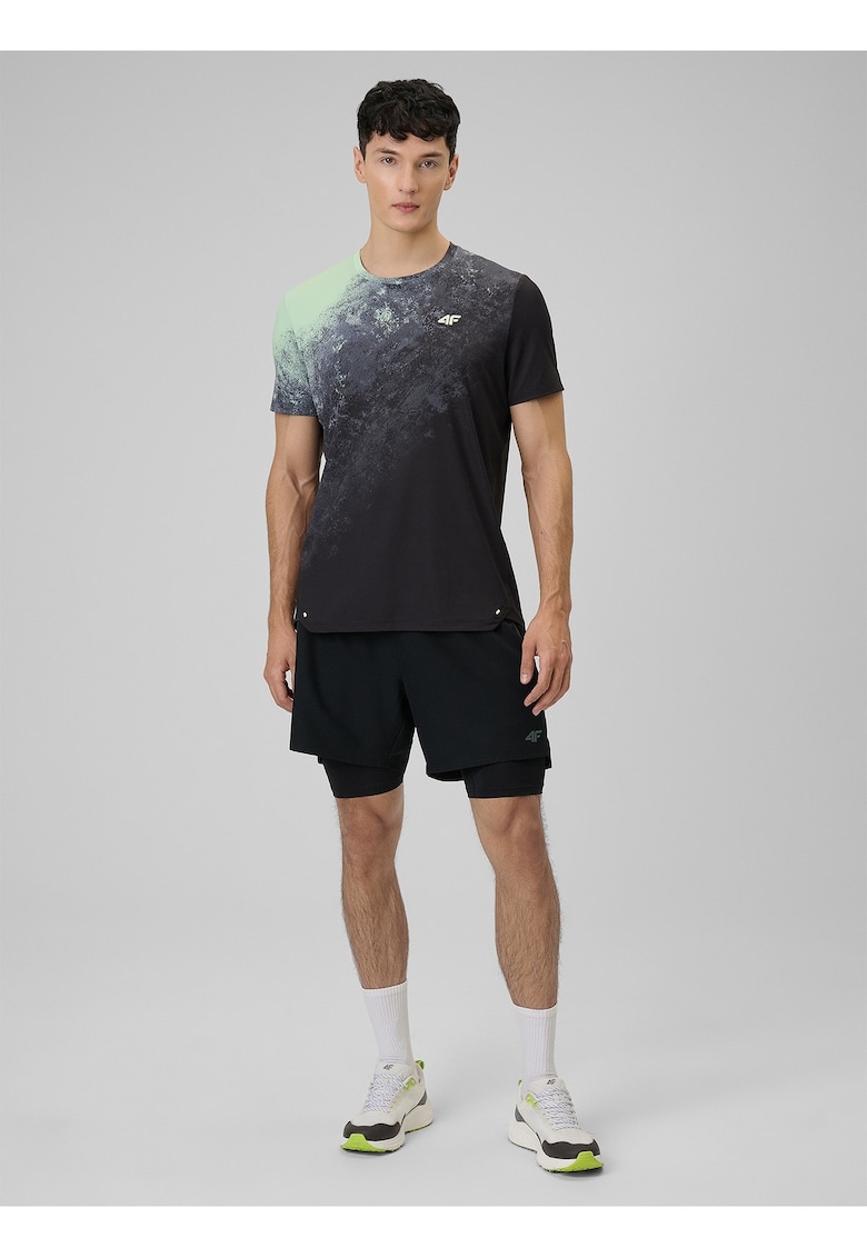 Tricou barbat verde - regular - uscare rapida - imprimeu