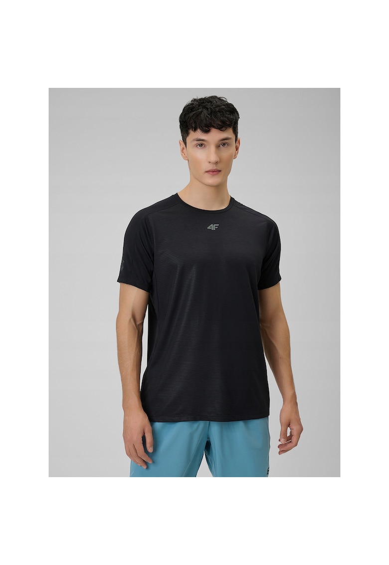 Tricou barbati negru regular - uscare rapida - tehnologie 4F Dry