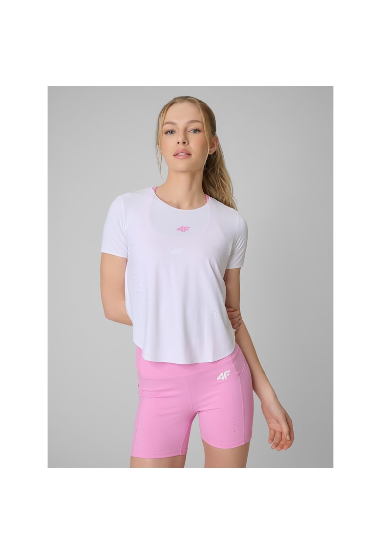 Tricou sport dama alb - uscare rapida - croiala regulara - tehnologie 4F Neodry -